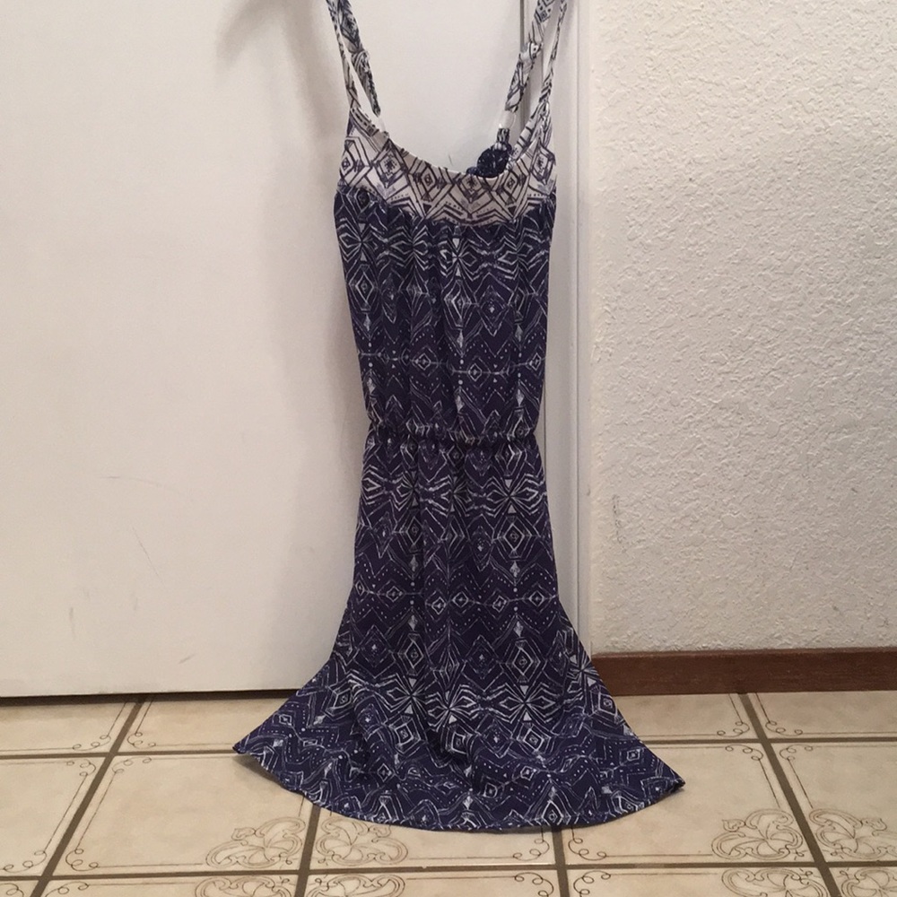 Blue and white dress